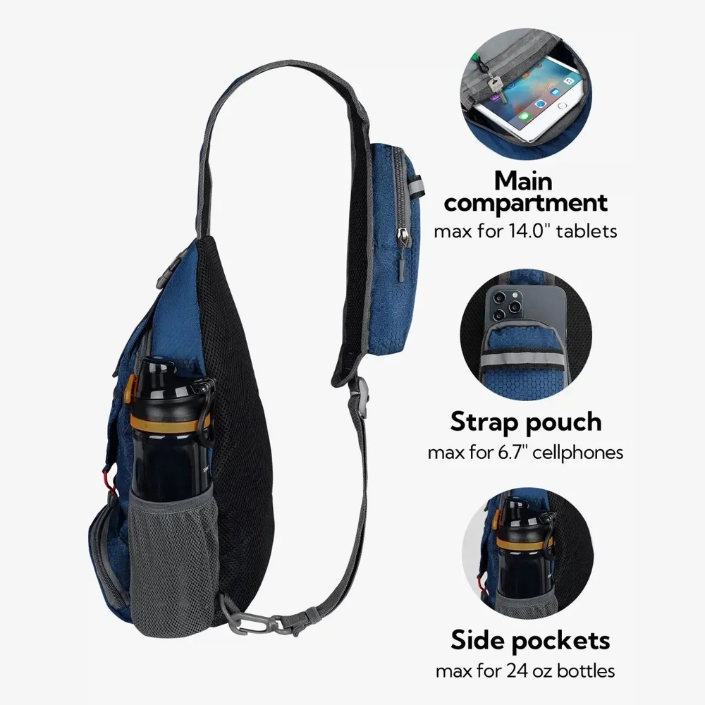 π Packable Small Crossbody Sling Backpack with Side Pouch - β¨ Perfect for Hiking and Traveling